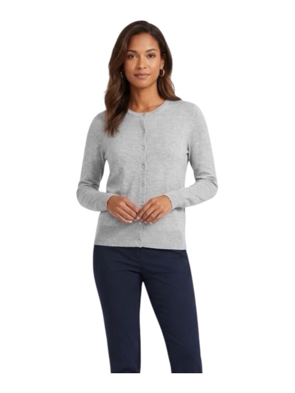 Saks Fifth Avenue 100% Cashmere Cardigan Sz S Gray Classic Cozy Luxury Capsule